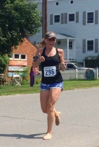 Woman running in race 1